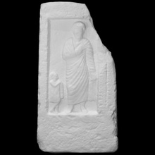 tombstone showing man boy scan relief 3d print model - Mito3D