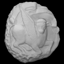 emblem st luke winged bull scan animal roundel 3d print model - Mito3D