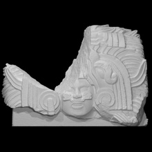 busto maya pelota juego jugador escanear 3d print model - Mito3D