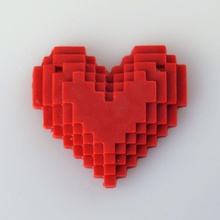 pixel heart pendant jewellery resin competition-b9-valentines-day 3d print model - Mito3D