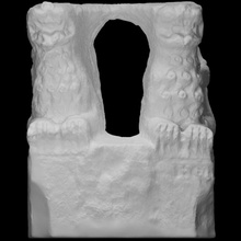column base lion scan animal 3d print model - Mito3D
