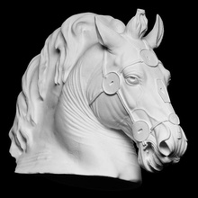 horse head equestrian statue marcus aurelius scan sculpture philosopher plaster cast marcus-aurelius 3d print model - Mito3D