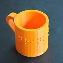 drink cup braille & garden 3d print model - Mito3D