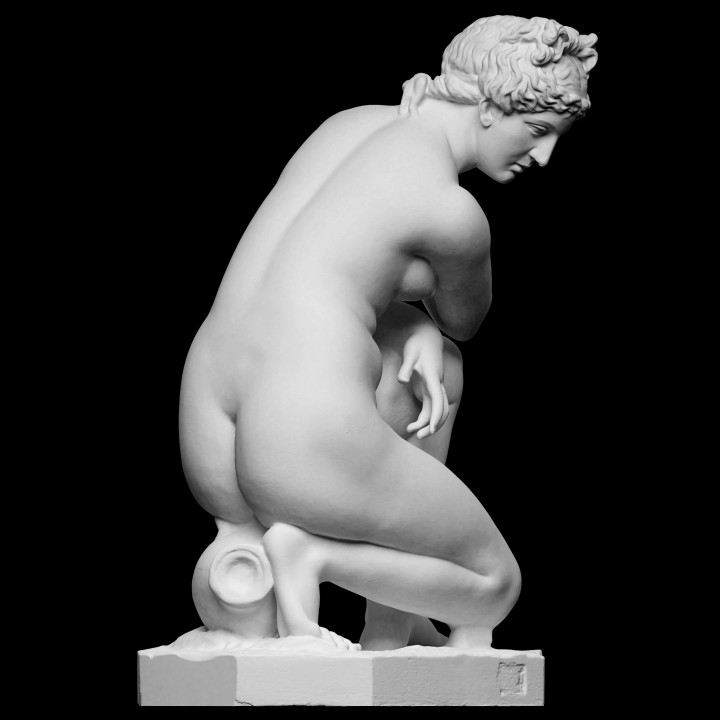 accovacciato Venere scansione scultura ellenistico nudo gesso 3D print model - Mito3D