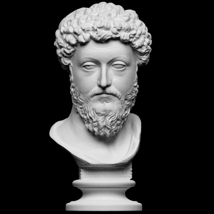 busto Marco Aurelius escanear escultura emperador filósofo yeso aurelio estoicismo 3D print model - Mito3D