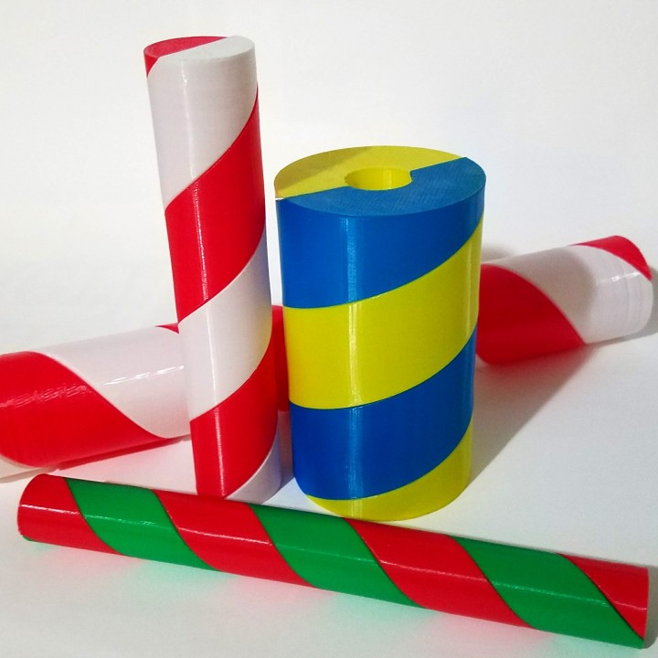 Şeker şerit kıpır twisters Bahçe Noel dekorasyon oyuncak vazo Bayram kasırga stres çarkı vazemode şeker kamışı 3D print model - Mito3D