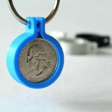 quarter coin holder fashion & accessories keyring 3d print model - Mito3D