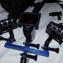 titolare supporto Sony gopro azione telecamera luci gadget elettronica montare immersioni actioncam portalampada tuffo fdr x1000 3d print model - Mito3D