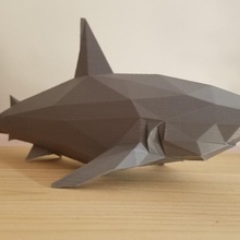 poly shark toys & games art design low-poly 3d print model - Mito3D