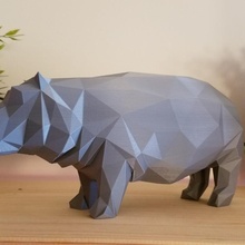 poly hippo toys & games art design hippopotamus low-poly 3d print model - Mito3D