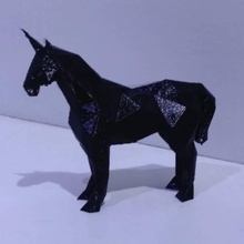 poly unicorn toys & games art design low-poly 3d print model - Mito3D