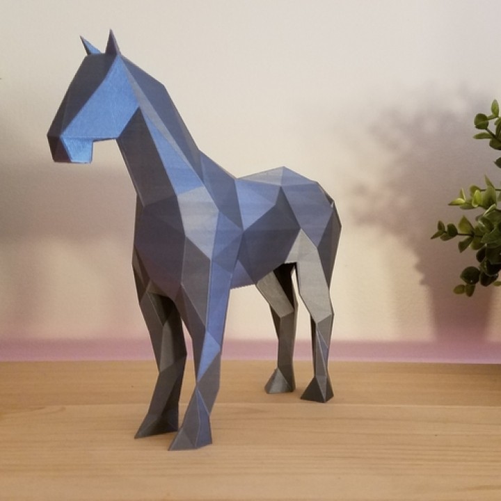 poly horse toys & games art design low-poly 3D print model - Mito3D