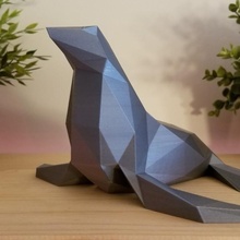 poly seal toys & games art design low-poly 3d print model - Mito3D