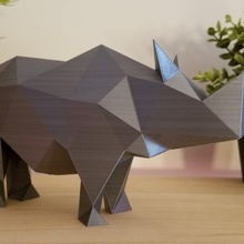 poli rinoceronte brinquedos jogos arte Projeto low poly 3d print model - Mito3D