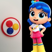 vero arcobaleno regno pin fan arte distintivo cartone animato ragazzi giocattolo netflix 3d print model - Mito3D
