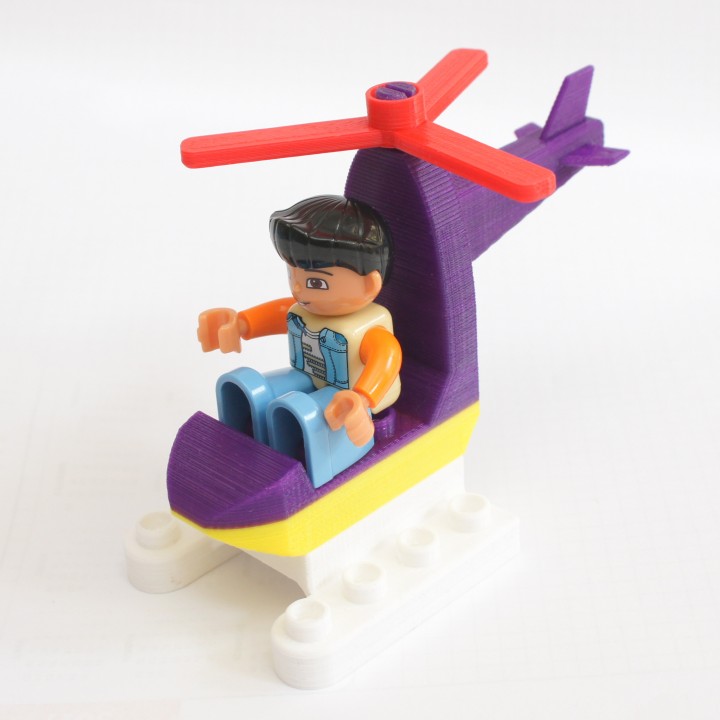 duplo compatibile mini elicottero giocattoli Giochi Lego 3D print model - Mito3D
