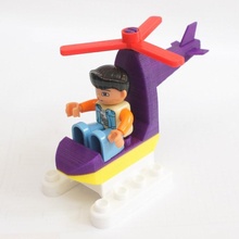 duplo compatible mini helicóptero juguetes juegos Lego 3d print model - Mito3D