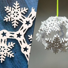vase mode origami snowflake bauble & garden christmas decoration stars xmas folding construction math art madewithvectary topology 3d print model - Mito3D