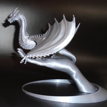 dragonology fan art dragon hand stand base 3d print model - Mito3D