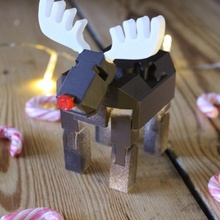 3d print place robot reindeer tinkercad christmas & garden cool animal fun simple toy 3dprinting mech robots printinplace hobbies moose riendeer 3d print model - Mito3D