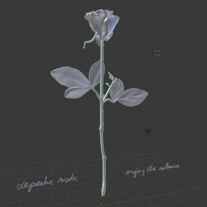 enjoy silence fan art flower music plant rose sculpture single blender whiterose album depechemode enjoythesilence 3D print model - Mito3D