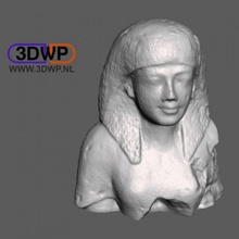 egyptian plaster bust scan woman 3d print model - Mito3D