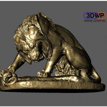 lion crushing serpent scan animal fighting 3d print model - Mito3D