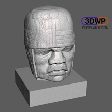 olmec head scan halfbody 3d print model - Mito3D