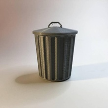 desktop trash lid & garden container bin trashcan trashbin officetoy 3d print model - Mito3D