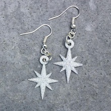 starflake earrings jewellery christmas ornament snowflake winter holiday starburst 3d print model - Mito3D