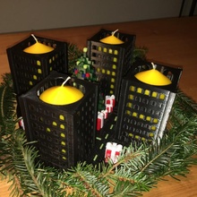 xmas advent wreath city style & garden christmas candle gift skyscraper tinkercad tinkercadchristmas 3d print model - Mito3D