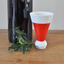 Babbo Natale cappello bicchiere giardino santa natale madewithvectary decorazioni natalizie 3d print model - Mito3D