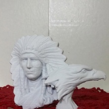indio jefe águila educación decoración mesa nativo americano 3d print model - Mito3D