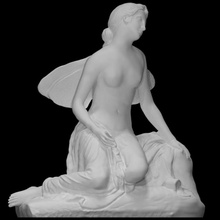 unconscious psyche scan portrait statue wings nude fullbody 3d print model - Mito3D