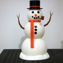 large scale multi piece snowman & garden christmas winter frosty 3d print model - Mito3D