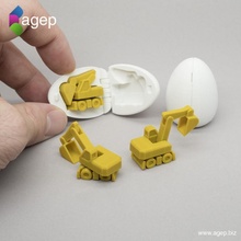 sorpresa huevo 4 minúsculo excavador juguetes juegos Pascua Resurrección regalo coleccionable impresión punto referencia embutidora media kinderegg prueba estrés Kinder 3d print model - Mito3D