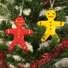 renkli zencefilli çörek adam 2 parçalar Bahçe Noel Kızıl sakallı Madewithvectary süsleri 3d print model - Mito3D