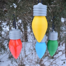 christmas light bulb ornament & garden decoration hanging stocking xmas stuffer 3d print model - Mito3D