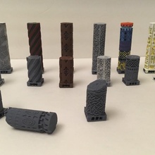 miniature column designs heights tabletop dungeons fantasy gaming dungeonsanddragons dungeon pathfinder 28mmminiature columns 3d print model - Mito3D