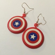 captain america shield earrings jewellery marvel tv comics movies captainamerica superheroes 3d print model - Mito3D
