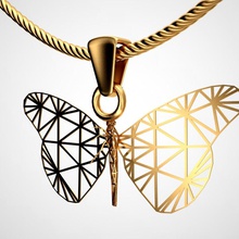 mathart butterfly sculptural pendant jewellery style 3d print model 3d print model - Mito3D