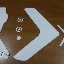 rc planör 17 oyuncaklar oyunlar uçak tekerlekler kanat kanatlar tekerlek kanatçıklar ölçeklenebilir iniş takımı 3d print model - Mito3D