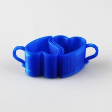 kahve fincanı çift kalp tarzı bahçe kaç 3d print model - Mito3D