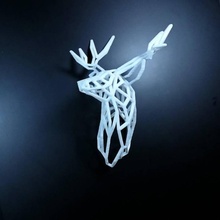 wire stag trophy head 200 mm high facing toys & games stagfacetedtrophy 3d print model - Mito3D