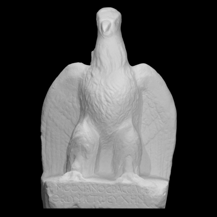 roman imperial eagle scan army sculpture soldier statue stone symbol flag empire latin writting 3D print model - Mito3D