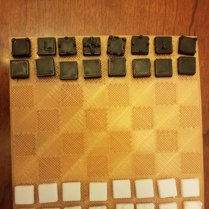 pequeno xadrez borda peças jogos enigmático 3D print model - Mito3D