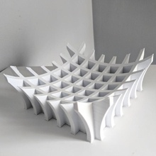 kafes çanak Bahçe Kulp destek meyve geometrik tabak tepsi çizgiler dekor Kafes Mathart 3d print model - Mito3D