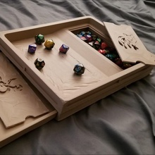 7soulfox's dice box tray v12 tabletop rpg d&d dnd tower dungeons dragons pathfinder gaming grandpoobah 3d print model - Mito3D