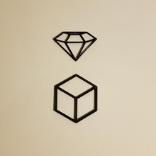 geometrico parete arte formazione scolastica cubo diamante ispirazione programma televisivo appendibile 3d print model - Mito3D