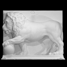 lion afstobning fredensborg castle garden scan king royal 3dprint plaster 3dscan denmark gate 3d print model - Mito3D